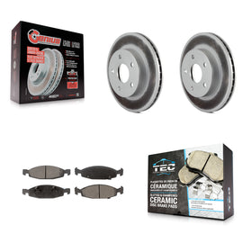 Front Coated Disc Brake Rotors And Ceramic Pads Kit For Jeep Grand Cherokee