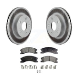 Front Coated Disc Brake Rotors And Ceramic Pads Kit For Jeep Grand Cherokee