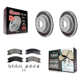 Front Coated Disc Brake Rotors And Ceramic Pads Kit For Jeep Grand Cherokee
