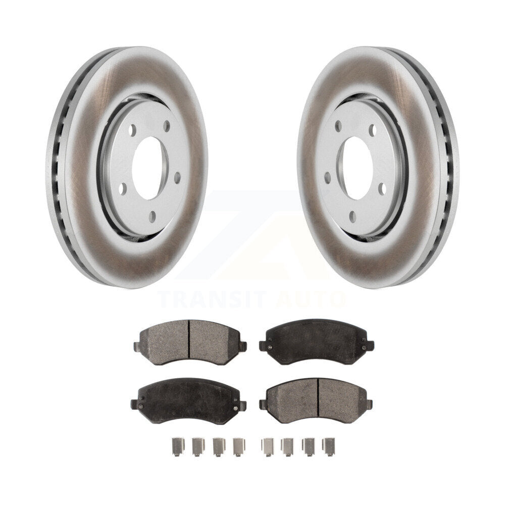 Front Coated Brake Rotor Ceramic Pad Kit For Dodge Chrysler Town & Country Grand