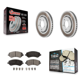Front Coated Brake Rotor Ceramic Pad Kit For Dodge Chrysler Town & Country Grand