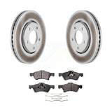 Front Coated Disc Brake Rotor Ceramic Pad Kit For Dodge Caravan Chrysler Voyager