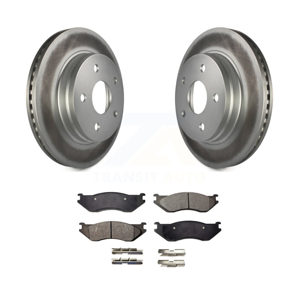 Front Coated Disc Brake Rotors And Ceramic Pads Kit For Dodge Ram 1500 Durango