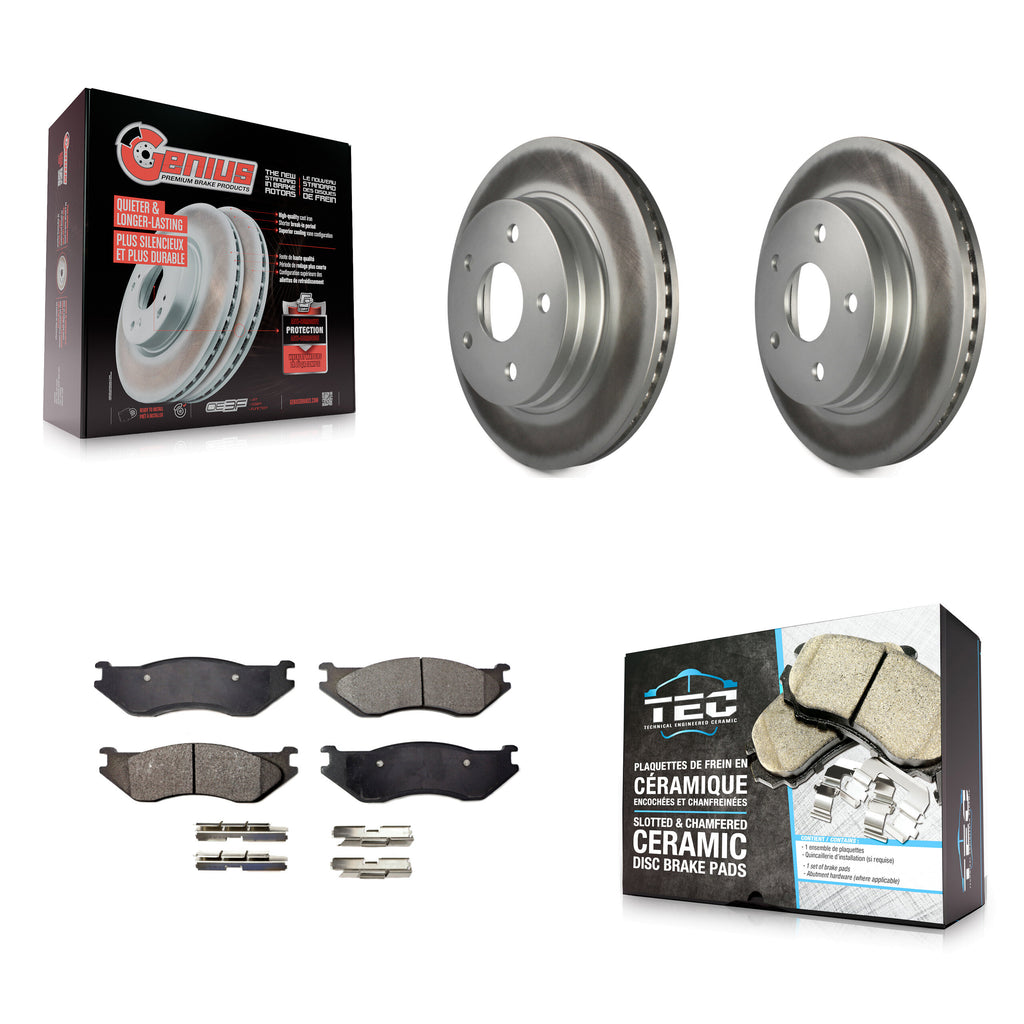 Front Coated Disc Brake Rotors And Ceramic Pads Kit For Dodge Ram 1500 Durango