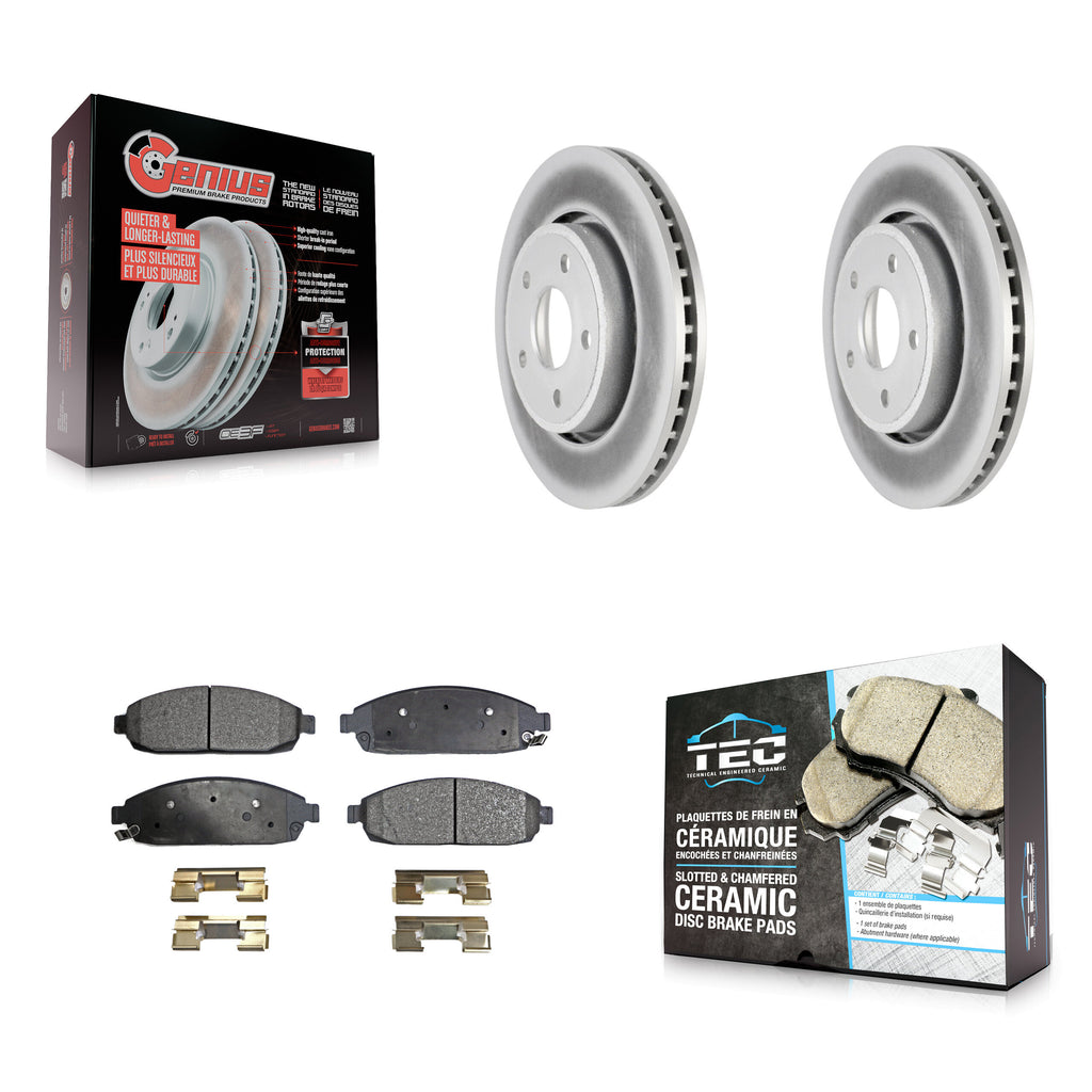 Front Coated Disc Brake Rotors Ceramic Pad Kit For Jeep Grand Cherokee Commander