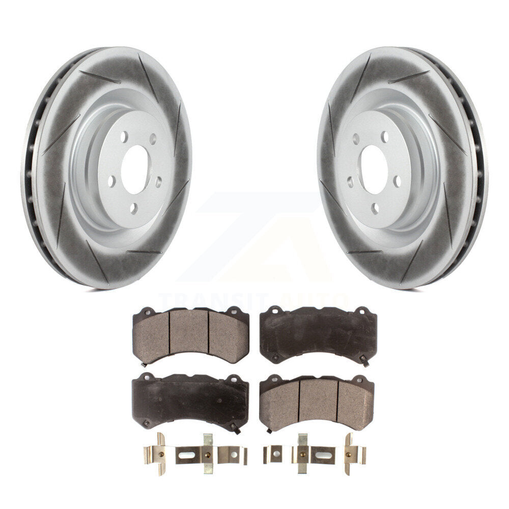 Front Coated Disc Brake Rotors And Ceramic Pads Kit For Dodge Challenger Charger