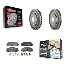 Front Coated Disc Brake Rotors And Ceramic Pads Kit For Dodge Grand Caravan