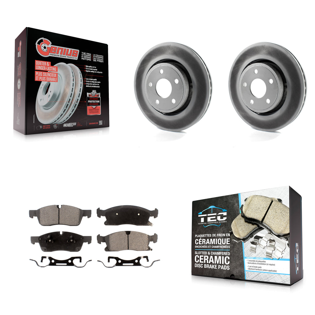 Front Coat Brake Rotors Ceramic Pad Kit For Jeep Grand Cherokee Dodge Durango WK