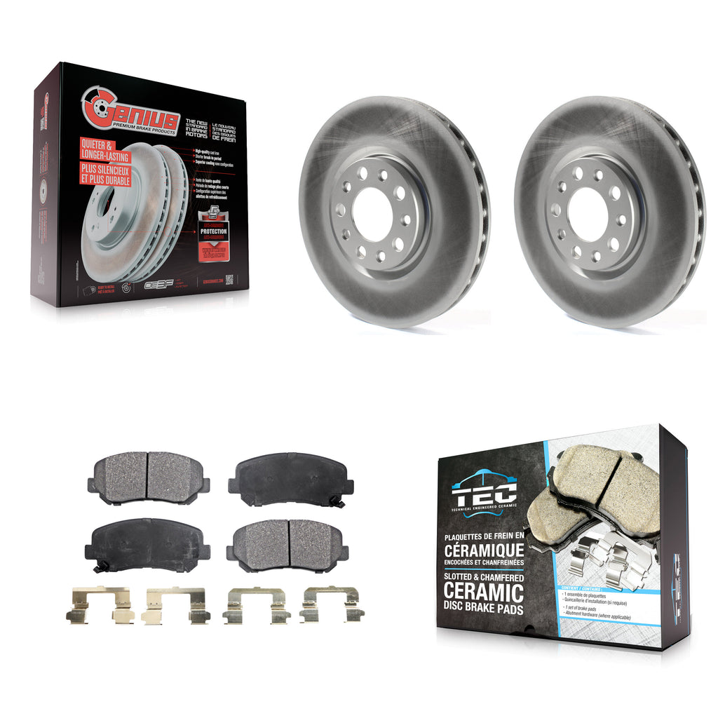 Front Coated Disc Brake Rotors And Ceramic Pads Kit For Dodge Dart Chrysler 200