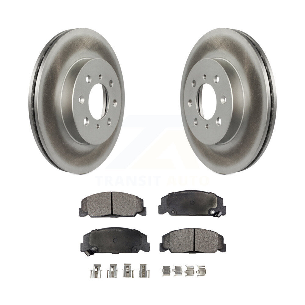 Front Coat Brake Rotors Ceramic Pad Kit For 1997 Honda Civic LX with 4-Wheel ABS