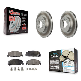 Front Coat Brake Rotors Ceramic Pad Kit For 1997 Honda Civic LX with 4-Wheel ABS