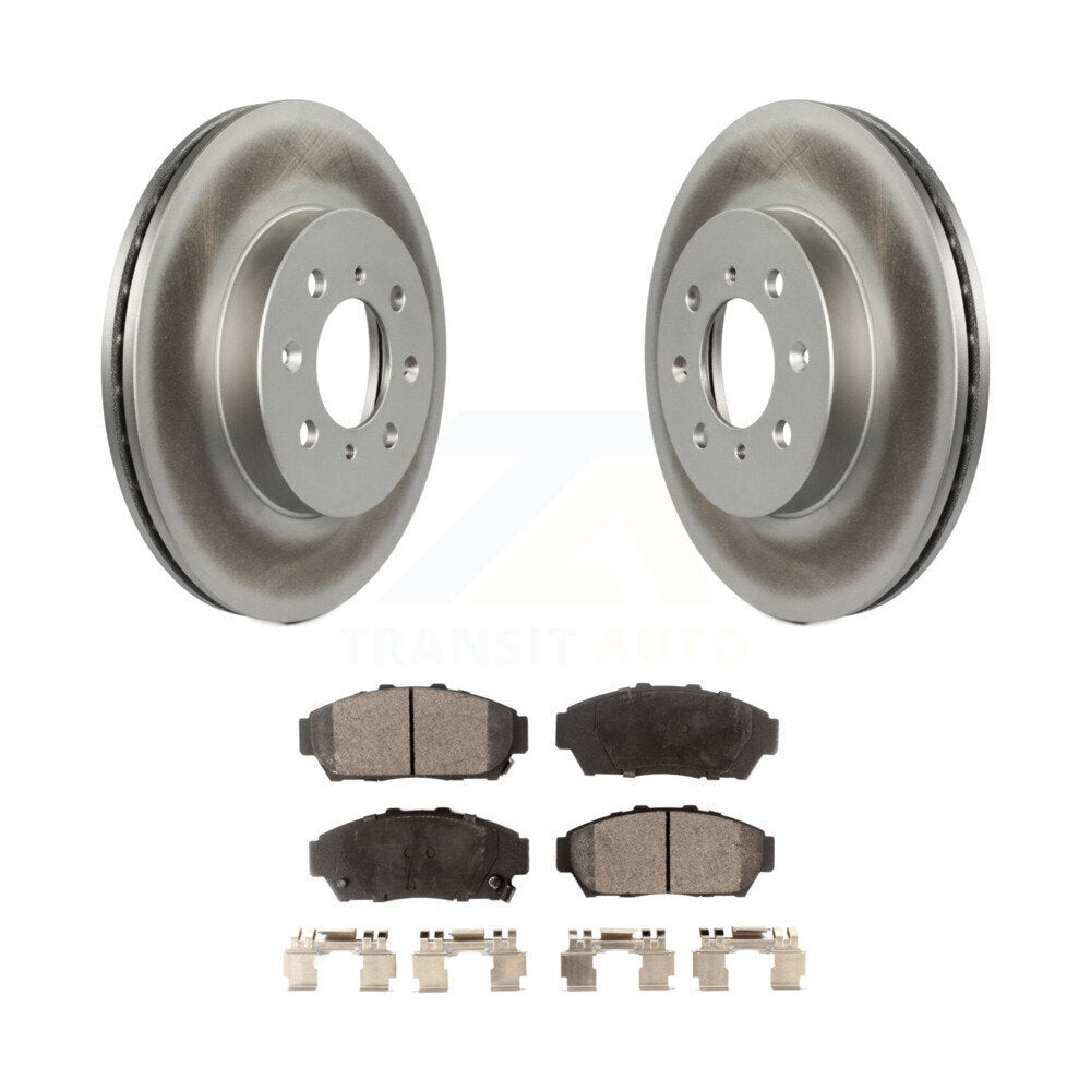 Front Coated Disc Brake Rotors And Ceramic Pad Kit For Acura Integra Honda Civic