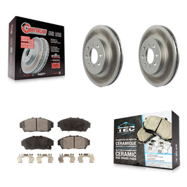 Front Coated Disc Brake Rotors And Ceramic Pad Kit For Acura Integra Honda Civic