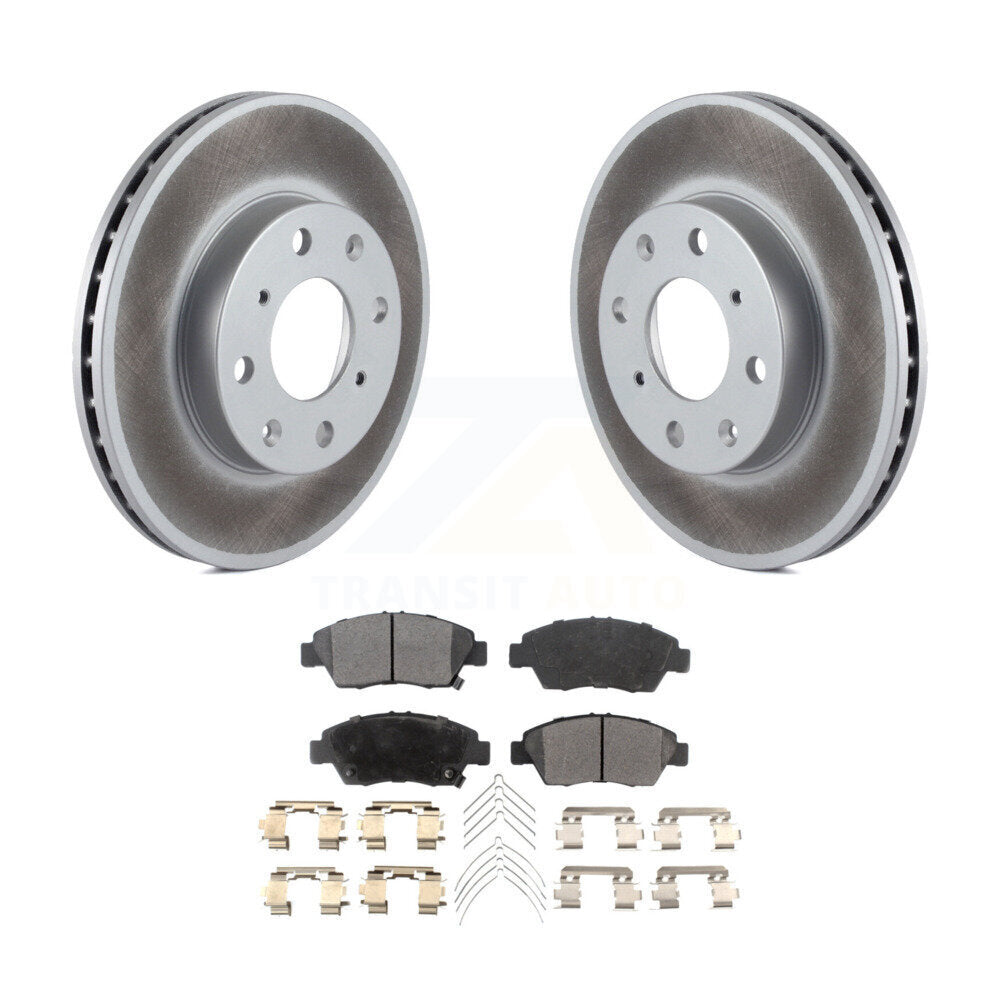 Front Coated Disc Brake Rotors And Ceramic Pads Kit For Honda Civic