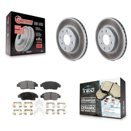 Front Coated Disc Brake Rotors And Ceramic Pads Kit For Honda Civic
