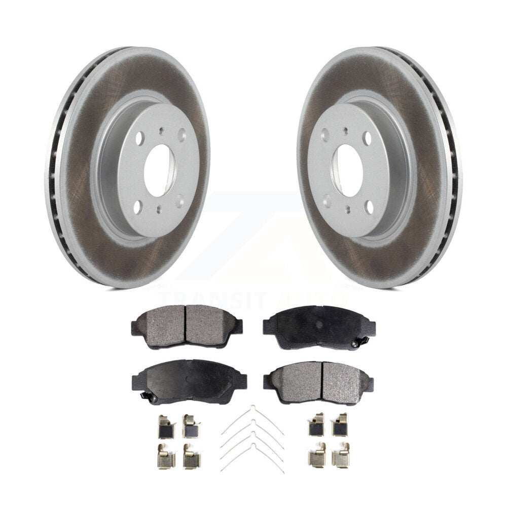 Front Coated Brake Rotors Ceramic Pad Kit For 1993-1997 Toyota Corolla Geo Prizm