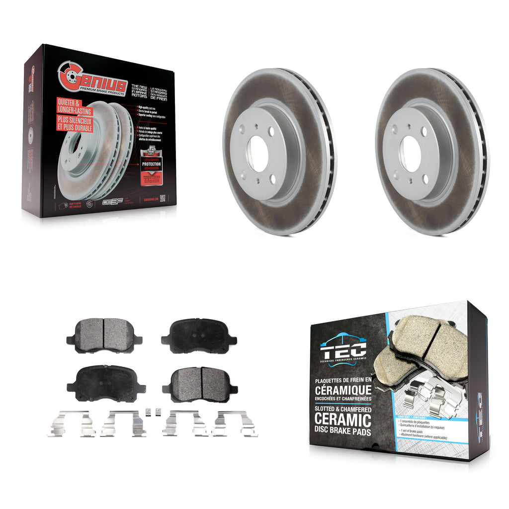 Front Coated Disc Brake Rotor Ceramic Pad Kit For Toyota Corolla Chevrolet Prizm