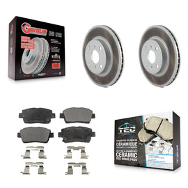 [Front] 2001-2003 Toyota Prius Premium Coated Rotors & Ceramic Pads Brake Kit For Max Braking