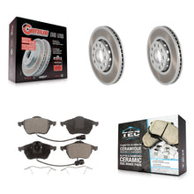 Charger l'image dans la galerie, Front Coated Disc Brake Rotors And Ceramic Pads Kit For Audi A6 Quattro 100