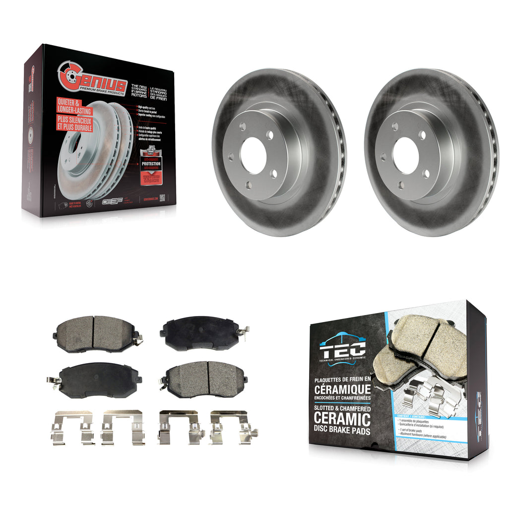 Front Coated Disc Brake Rotors Ceramic Pad Kit For Subaru Impreza Scion FR-S BRZ