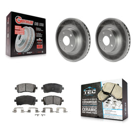 Front Coated Disc Brake Rotor Ceramic Pad Kit For Subaru Legacy Forester Outback