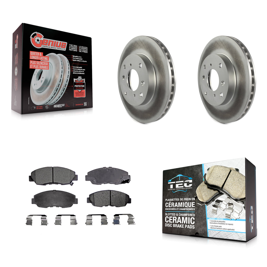 [Front] 98-02 Honda Accord Sedan with 2.3L Premium Coated Rotors & Ceramic Pads Brake Kit For Max Braking