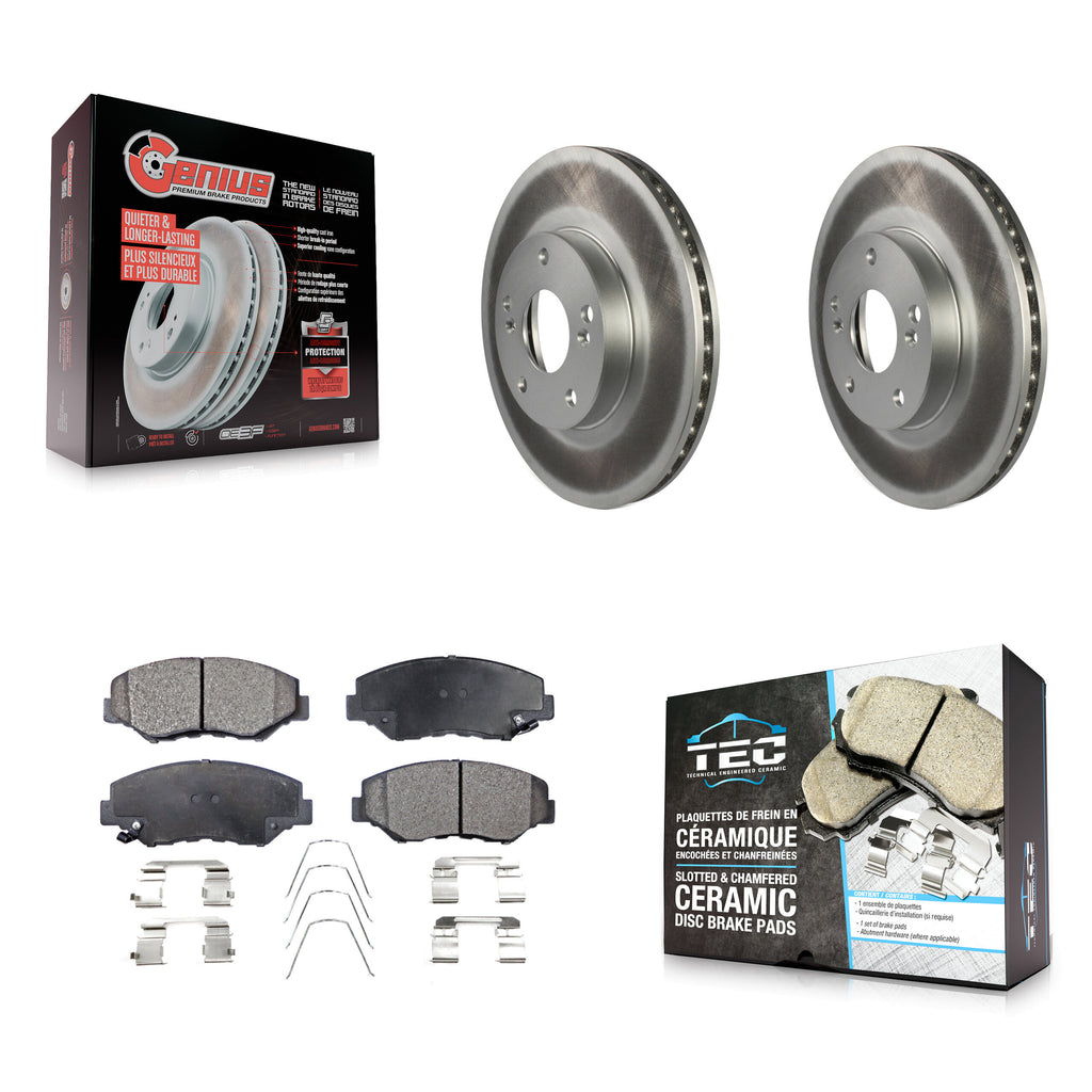 Front Coat Brake Rotors Ceramic Pad Kit For Honda Accord Civic Element Fit Acura
