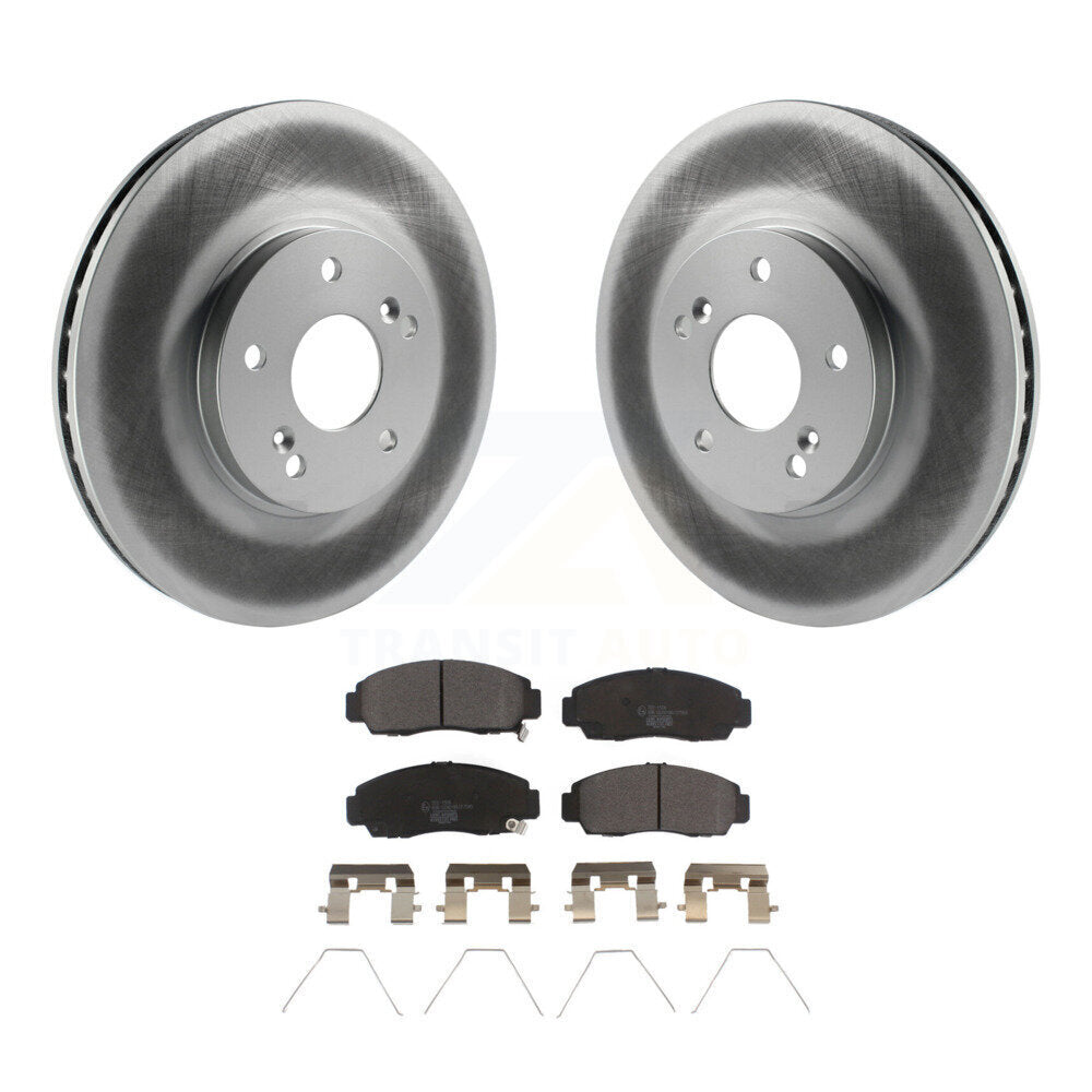 Front Coated Disc Brake Rotors And Ceramic Pads Kit For Honda Accord Acura TSX