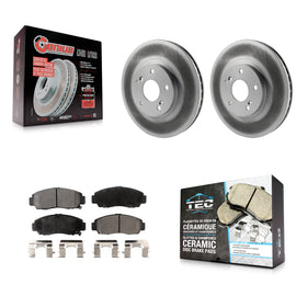 Front Coated Disc Brake Rotor & Ceramic Pad Kit For Honda Accord Acura TL TSX CL