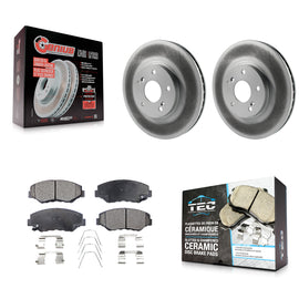 Front Coated Disc Brake Rotors And Ceramic Pads Kit For Honda Pilot Accord