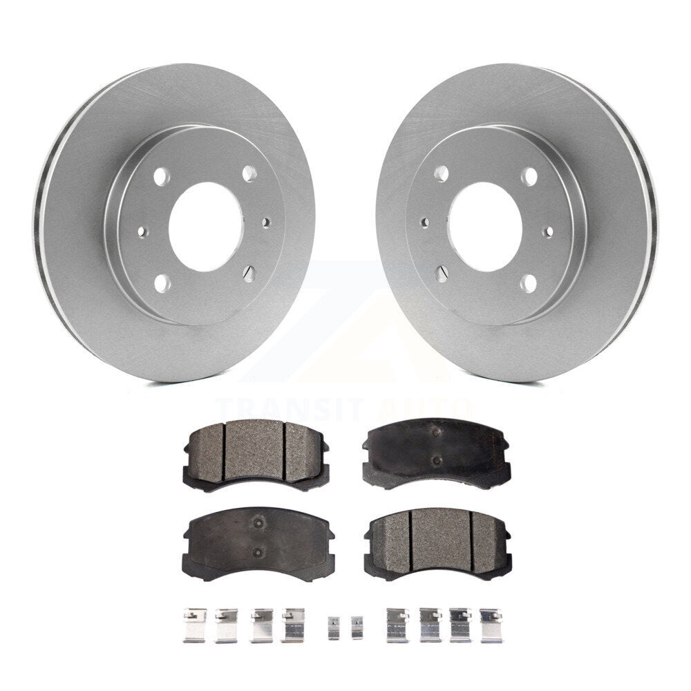 Front Coated Disc Brake Rotors And Ceramic Pads Kit For Mitsubishi Lancer