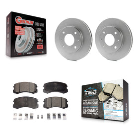 Front Coated Disc Brake Rotors And Ceramic Pads Kit For Mitsubishi Lancer
