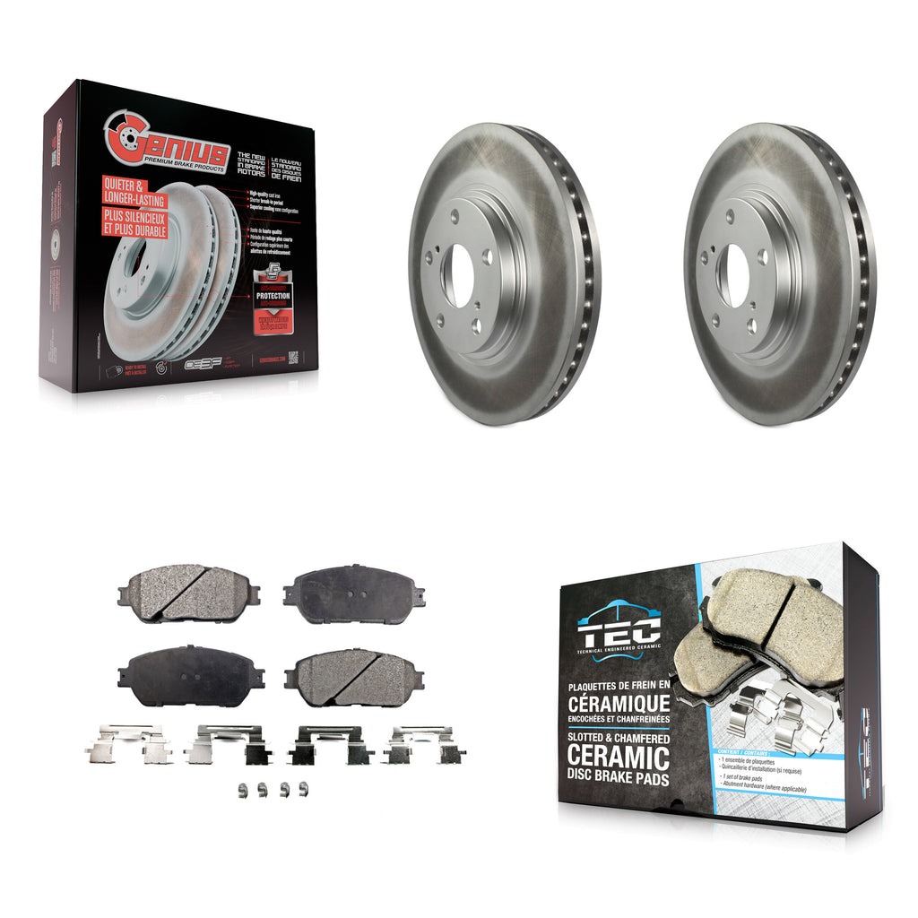 [Front] 2004-2006 Lexus ES330 Premium Coated Rotors & Ceramic Pads Brake Kit For Max Braking