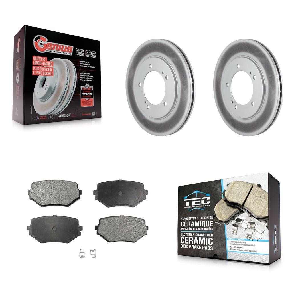 Front Coated Disc Brake Rotors And Ceramic Pads Kit For Suzuki Grand Vitara XL-7