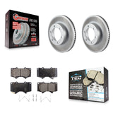 Front Coated Disc Brake Rotors And Ceramic Pads Kit For Toyota Tundra Sequoia