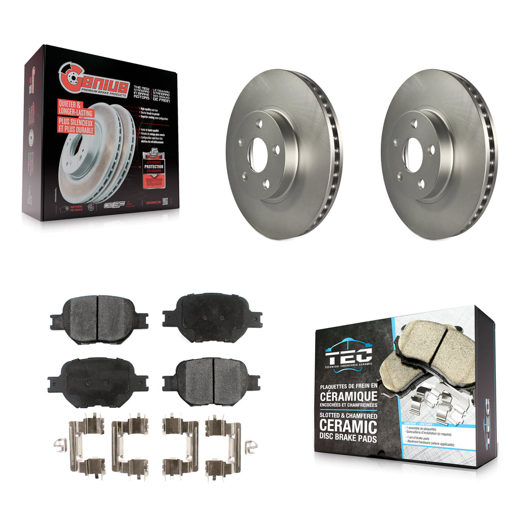 Front Coated Disc Brake Rotors And Ceramic Pads Kit For Scion tC Toyota Celica