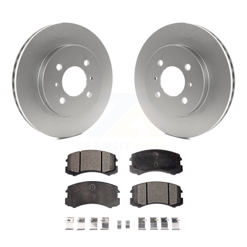 Front Coated Disc Brake Rotors And Ceramic Pads Kit For Mitsubishi Lancer