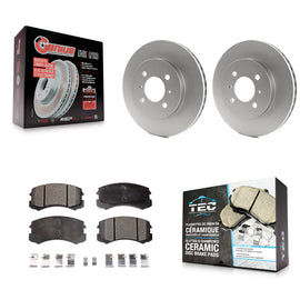 Front Coated Disc Brake Rotors And Ceramic Pads Kit For Mitsubishi Lancer