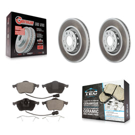 [Front] 1997-1999 Audi A8 Quattro Premium Coated Rotors & Ceramic Pads Brake Kit For Max Braking