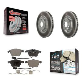 Kit de rotors de frein à disque et de plaquettes en céramique avec revêtement avant pour Audi A4 Quattro 