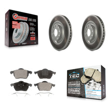 Charger l'image dans la galerie, Kit de rotors de frein à disque à revêtement avant et de plaquettes en céramique pour Audi A6 Quattro 
