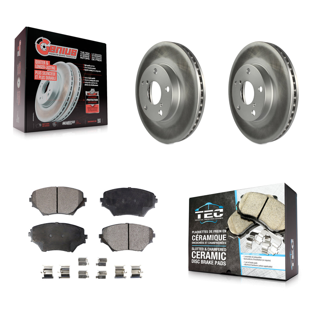 Kit de rotors de frein à disque à revêtement avant et de plaquettes en céramique pour Toyota RAV4 