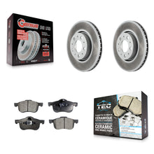 Charger l'image dans la galerie, Front Coated Disc Brake Rotors And Ceramic Pads Kit For Volvo S60 V70 XC70 S80
