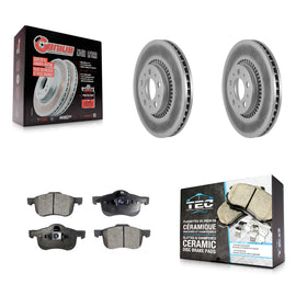 Front Coated Disc Brake Rotors And Ceramic Pads Kit For Volvo S60 V70 XC70 S80