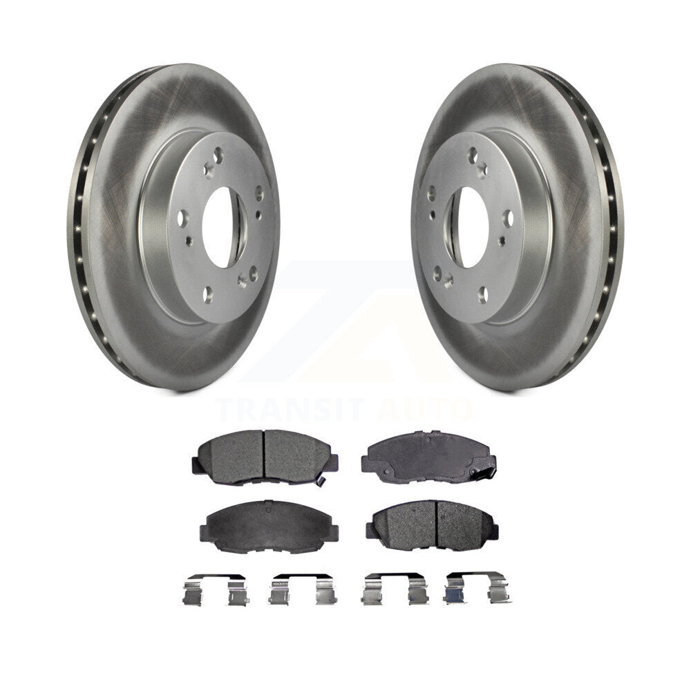 Front Coated Disc Brake Rotors And Ceramic Pads Kit For Honda Civic