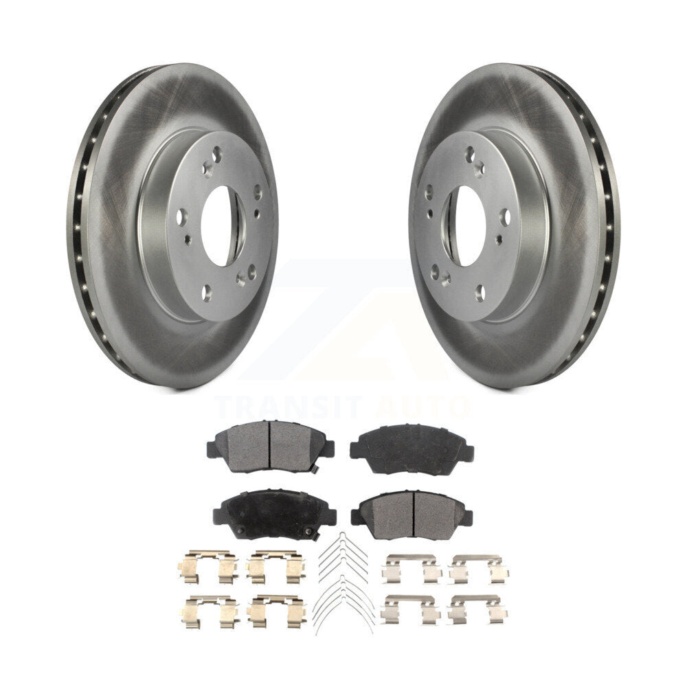 Front Coated Disc Brake Rotor And Ceramic Pad Kit For Honda Civic Acura RSX CR-Z