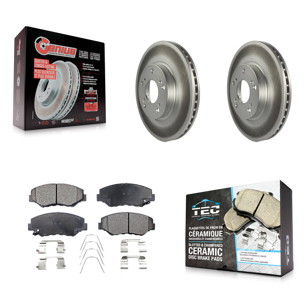 [Front] 2002-2004 Honda CR-V Premium Coated Rotors & Ceramic Pads Brake Kit For Max Braking