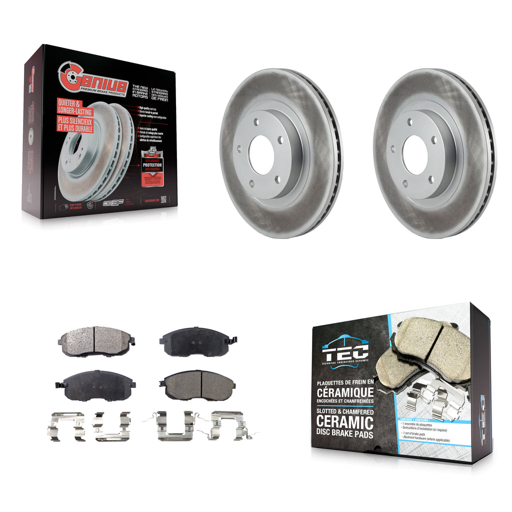 Front Coated Brake Rotor & Ceramic Pad Kit For Nissan Altima Maxima Infiniti I35