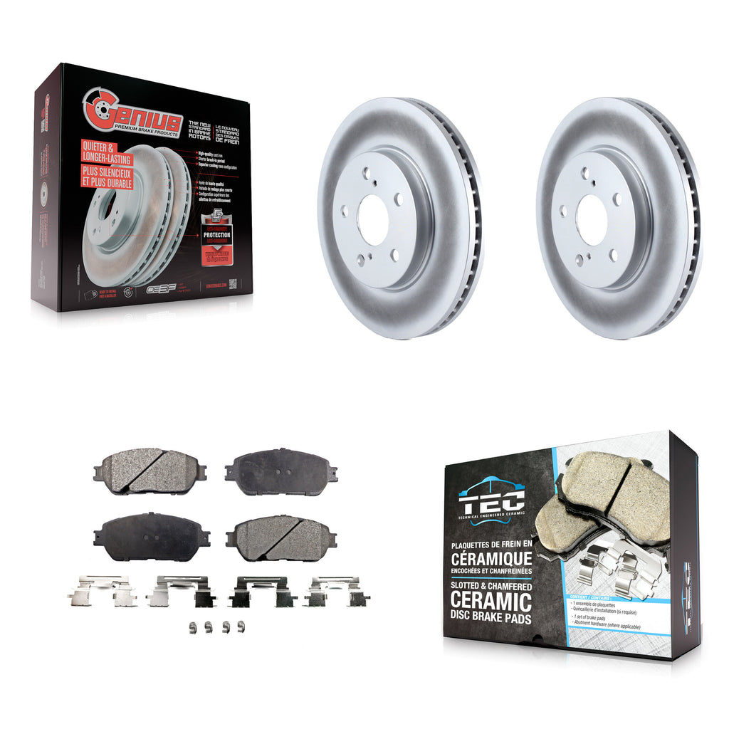 Front Coated Brake Rotor & Ceramic Pad Kit For Toyota Sienna Camry Avalon Solara