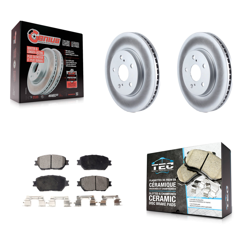 Rotors de frein à disque enduits avant et kit de plaquettes en céramique pour Toyota Camry 